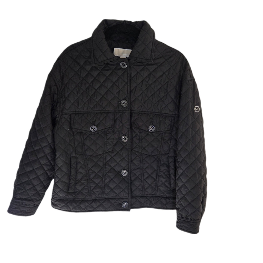 Michael Kors Coat Black Quilted Puffer Jacket Women's Size Large